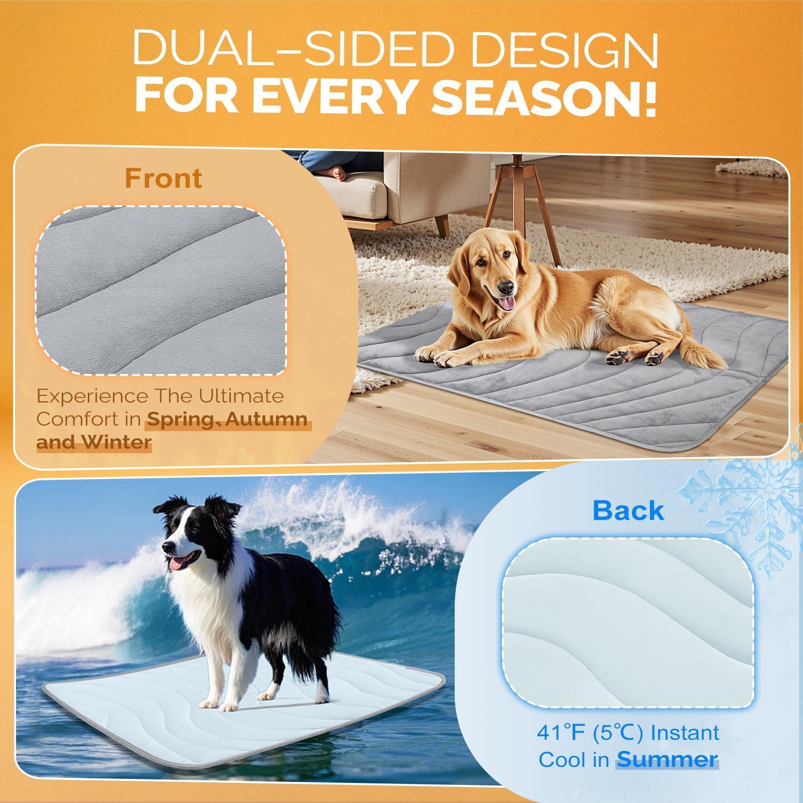 Cozyide Arc-Chill cooling fabric image shows Arc-Chill cooling for hot days, helping pets feel refreshed.