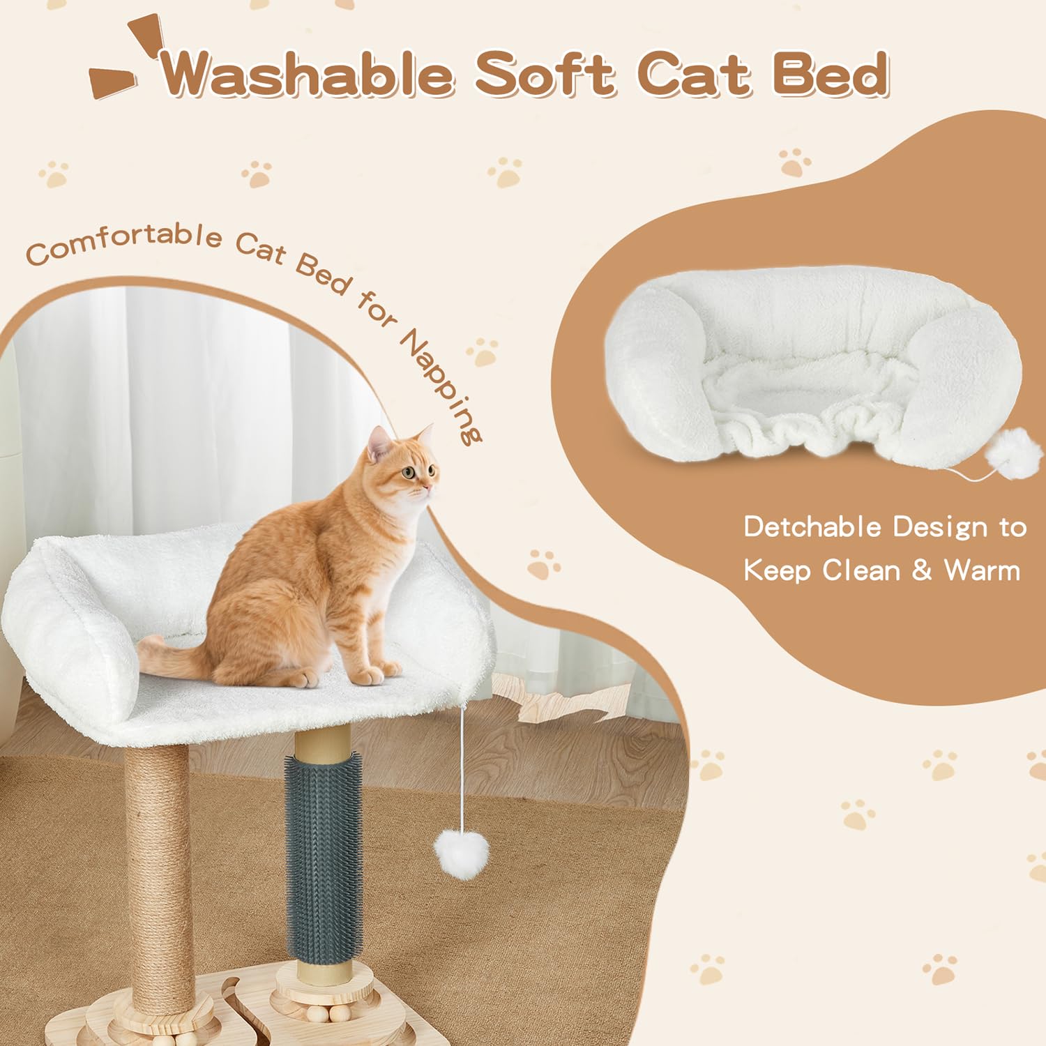 Cozyipet self-groomer—gentle brushing feature helps keep fur clean during downtime