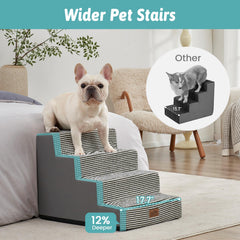 COZY KISS dog stairs foam-core soft surface provides comfortable paw contact for daily use.