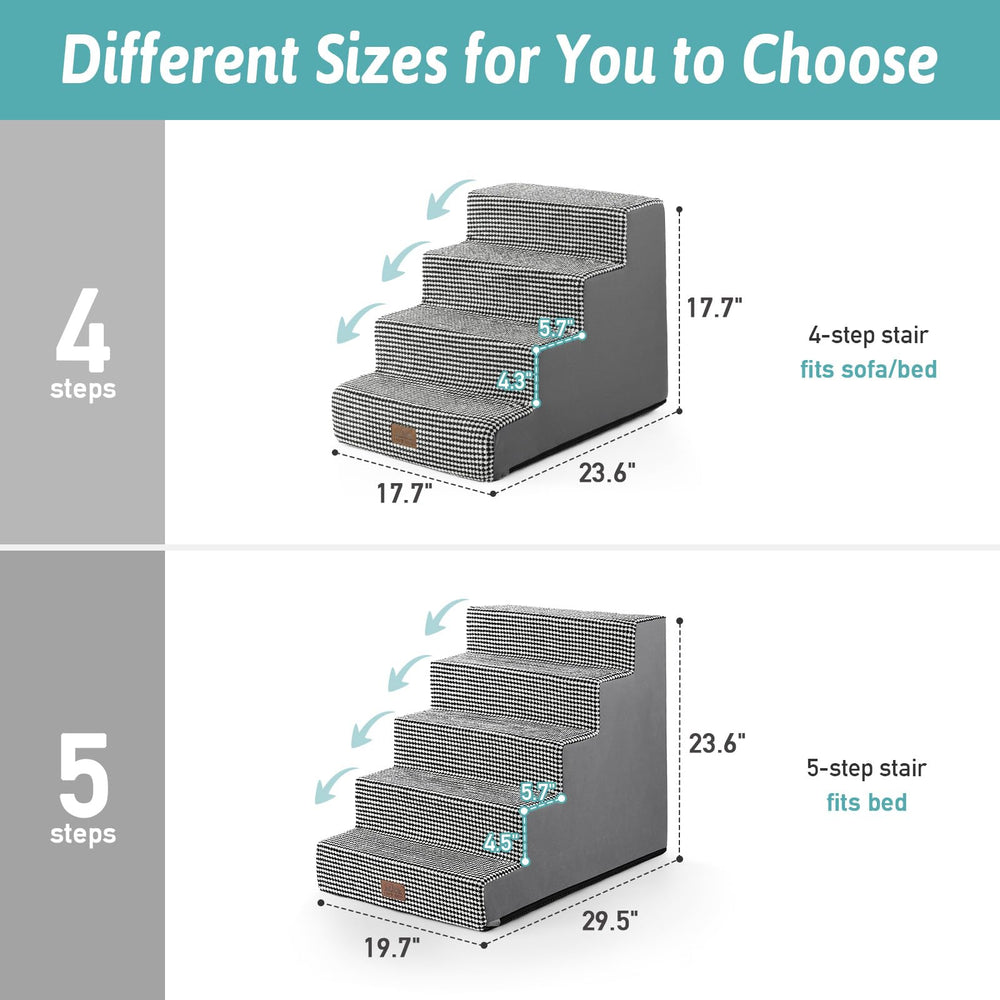 COZY KISS dog stairs removable machine-washable cover makes cleaning easy.