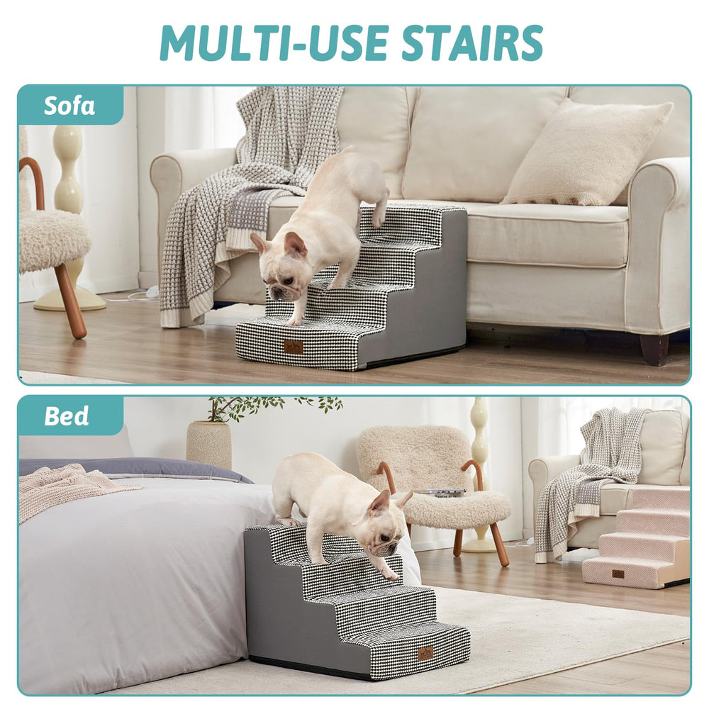 COZY KISS dog stairs vacuum-packed expansion shown before setup.