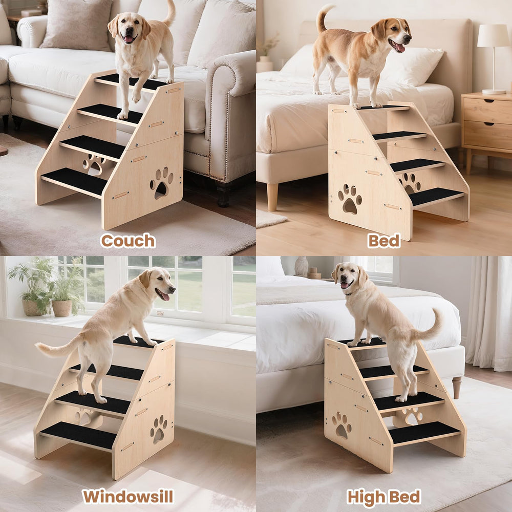CozyLazy dog stairs cleaning with brush keeps pedals tidy