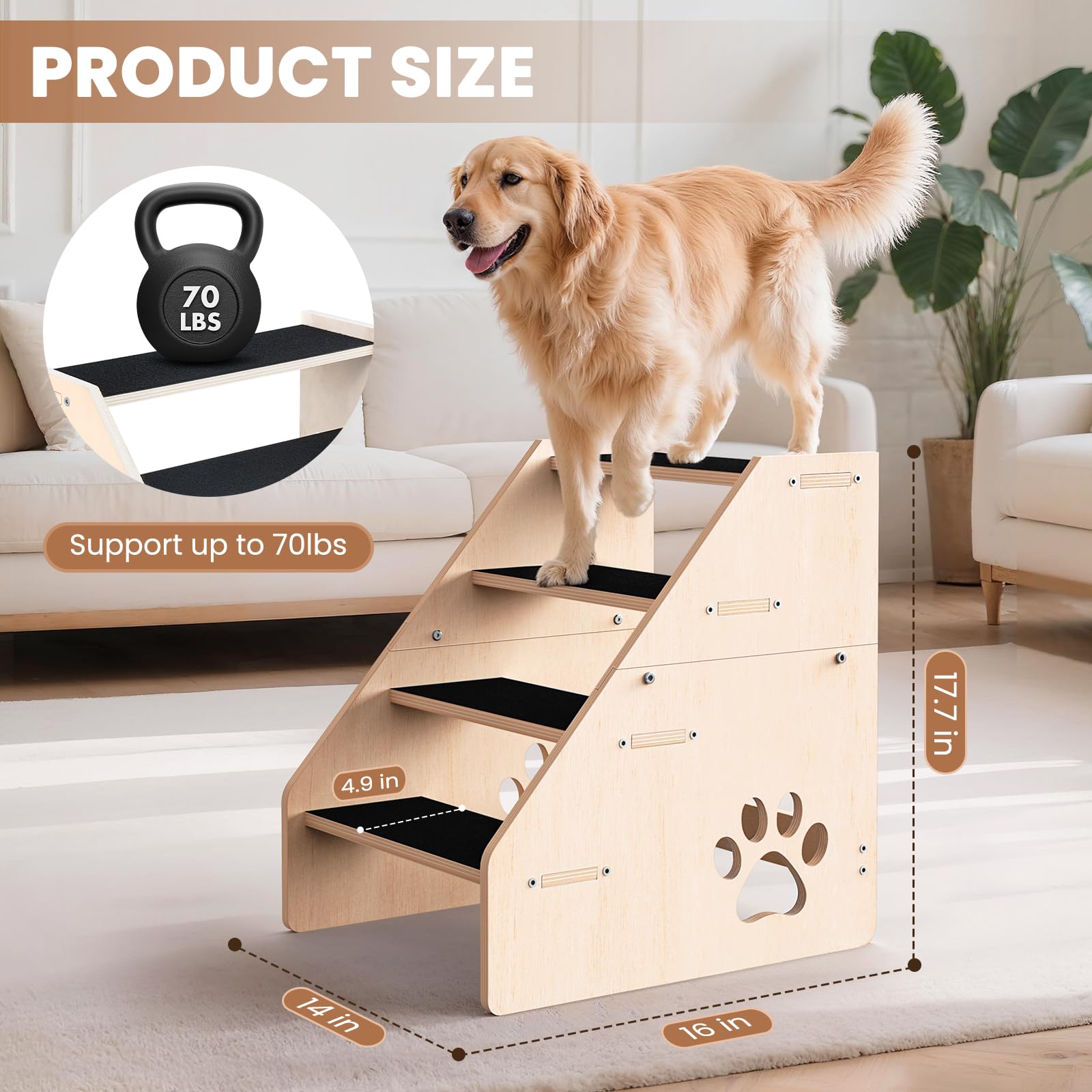 CozyLazy dog stairs dimensions show bed couch and car compatibility