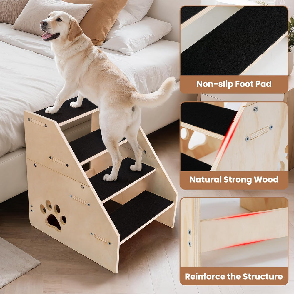 CozyLazy dog stairs fabric-pedals provide traction for climbs