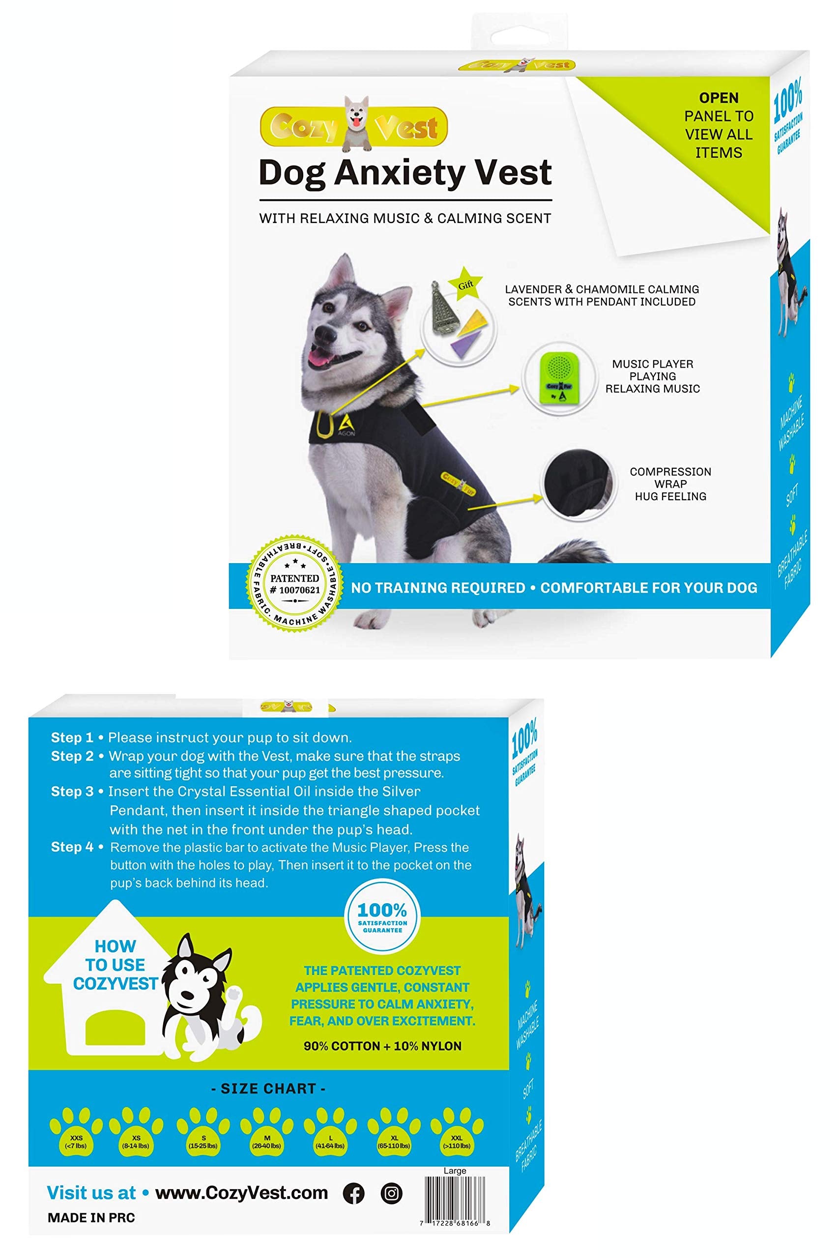 CozyVest built-in speakers delivering relaxing music for dogs