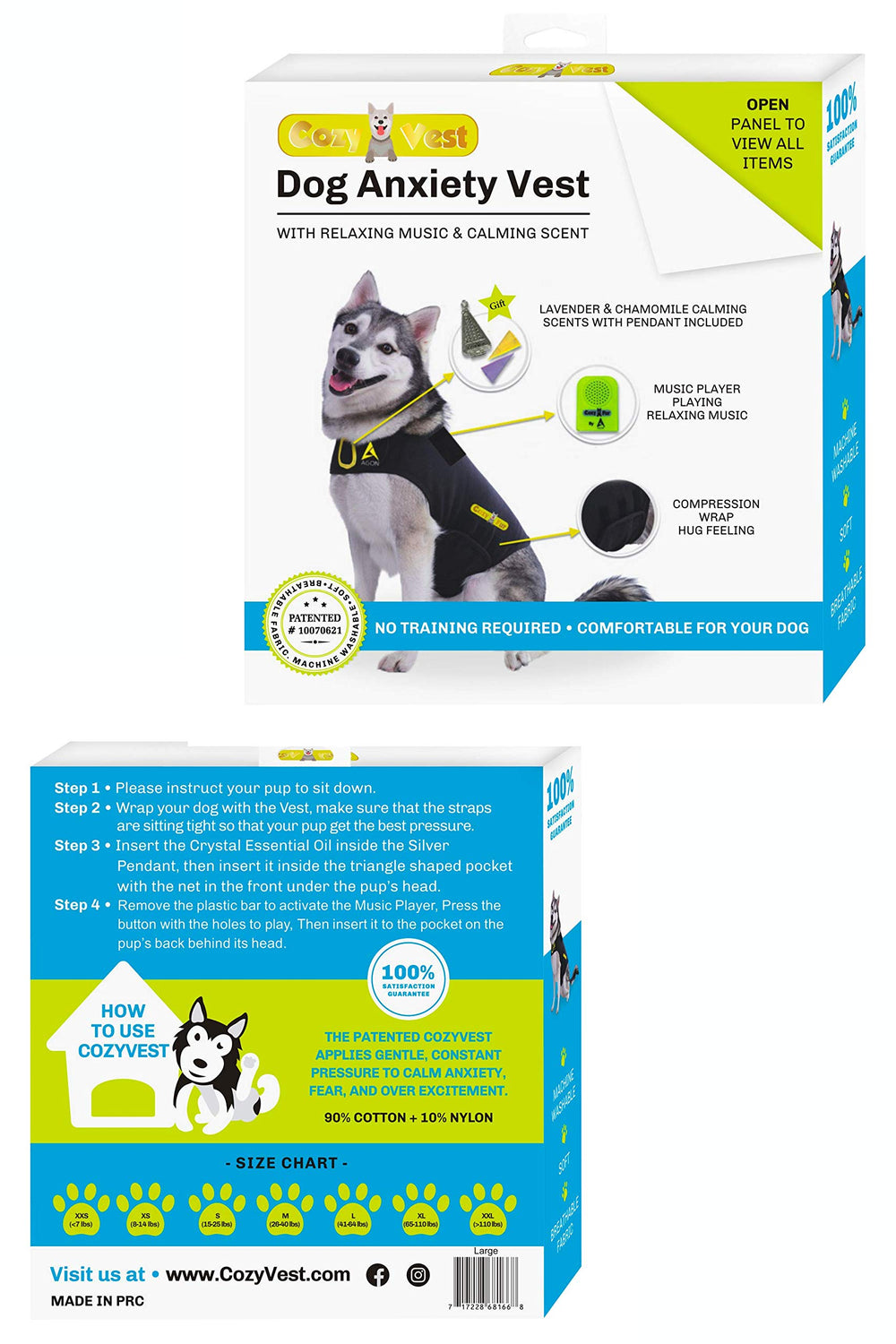CozyVest built-in speakers delivering relaxing music for dogs