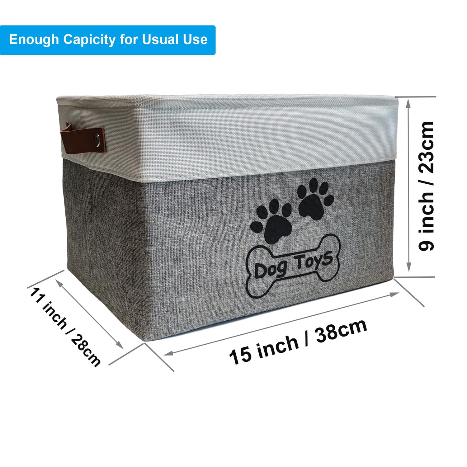 CPAKOWLGOO dog toy bin in living room blends with decor.