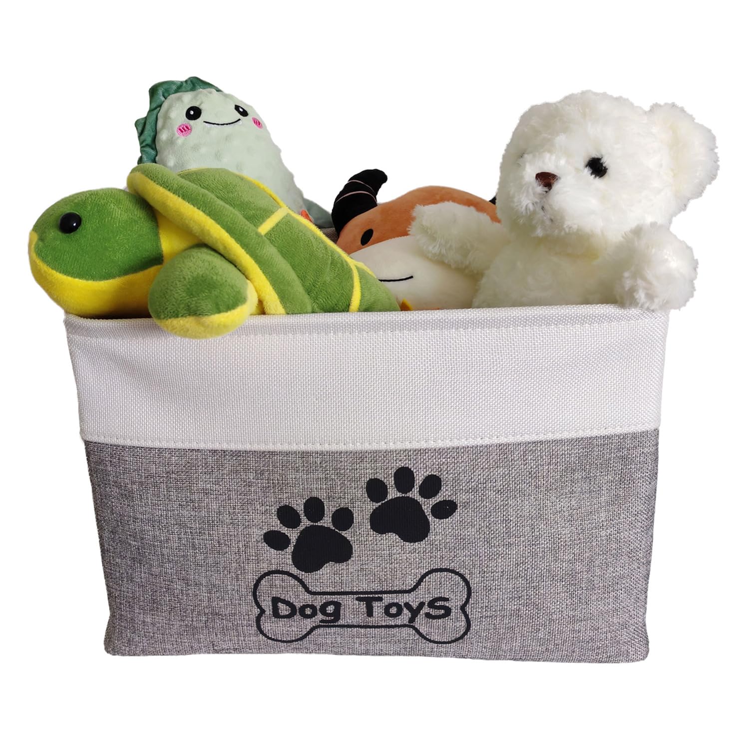 CPAKOWLGOO dog toy bin with iron frame supports upright storage.