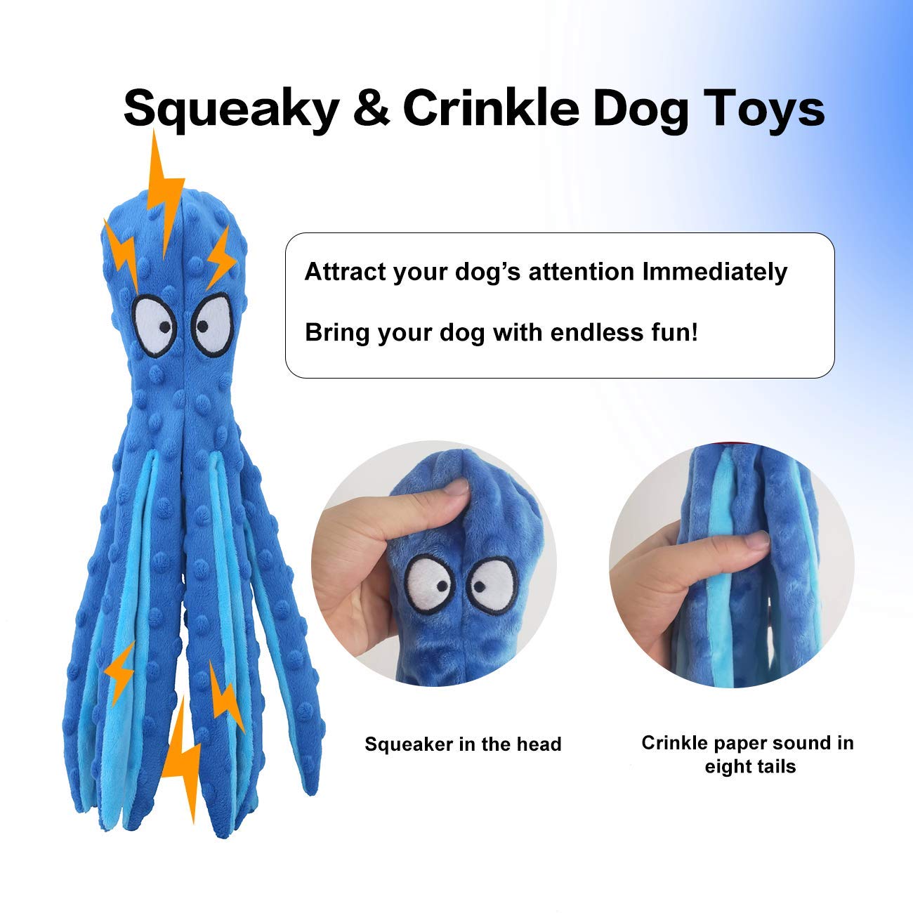 CPYOSN no stuffing octopus plush toy keeps chewing safe and cleanup easy.