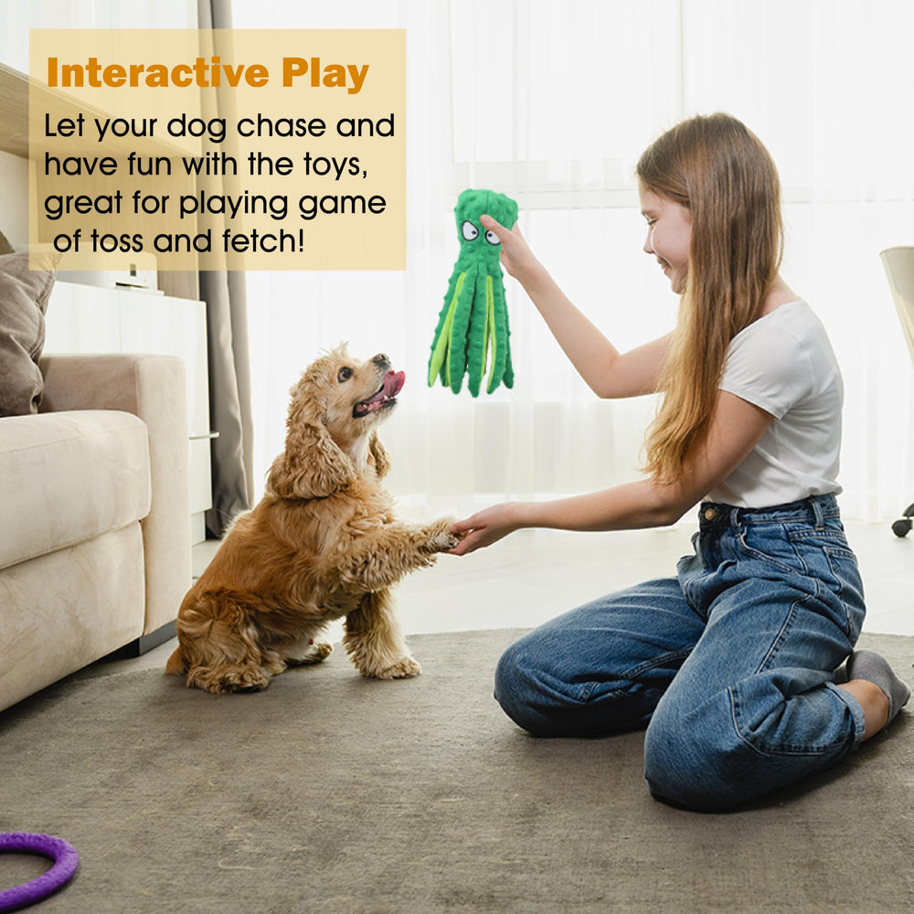CPYOSN octopus dog toy 12.6 inches supports teething and learning about toys.