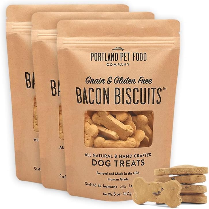 Crafted by Humans bacon dog treats front pack display for training rewards