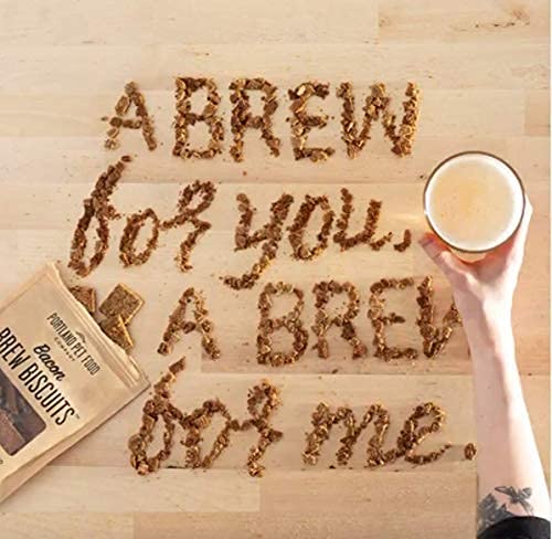 Crafted by Humans Brew Biscuit bacon flavor biscuit close-up, crunchy texture for training treats.