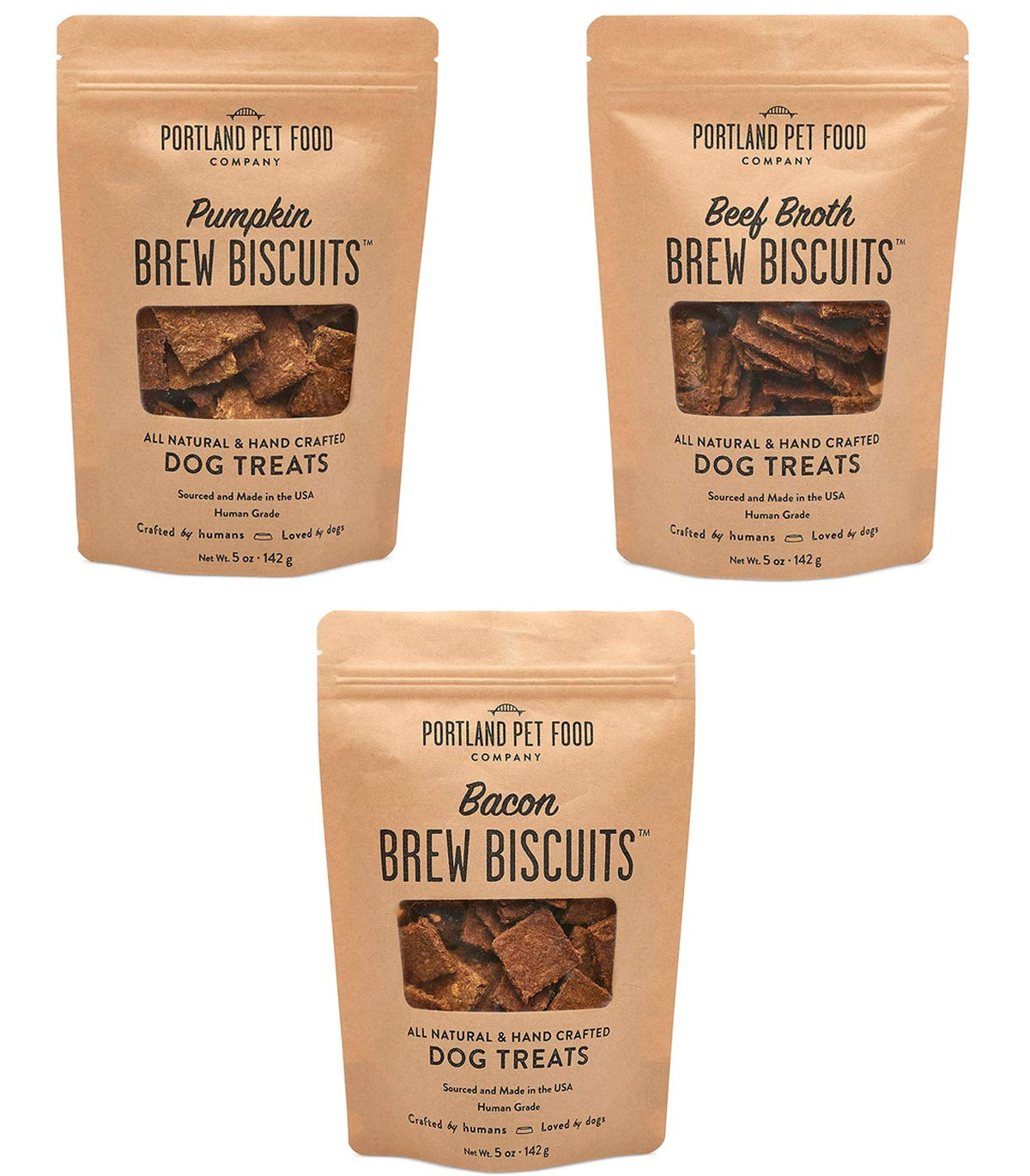 Crafted by Humans Brew Biscuit Variety Pack 3x5oz offers mixed flavors for daily rewards.