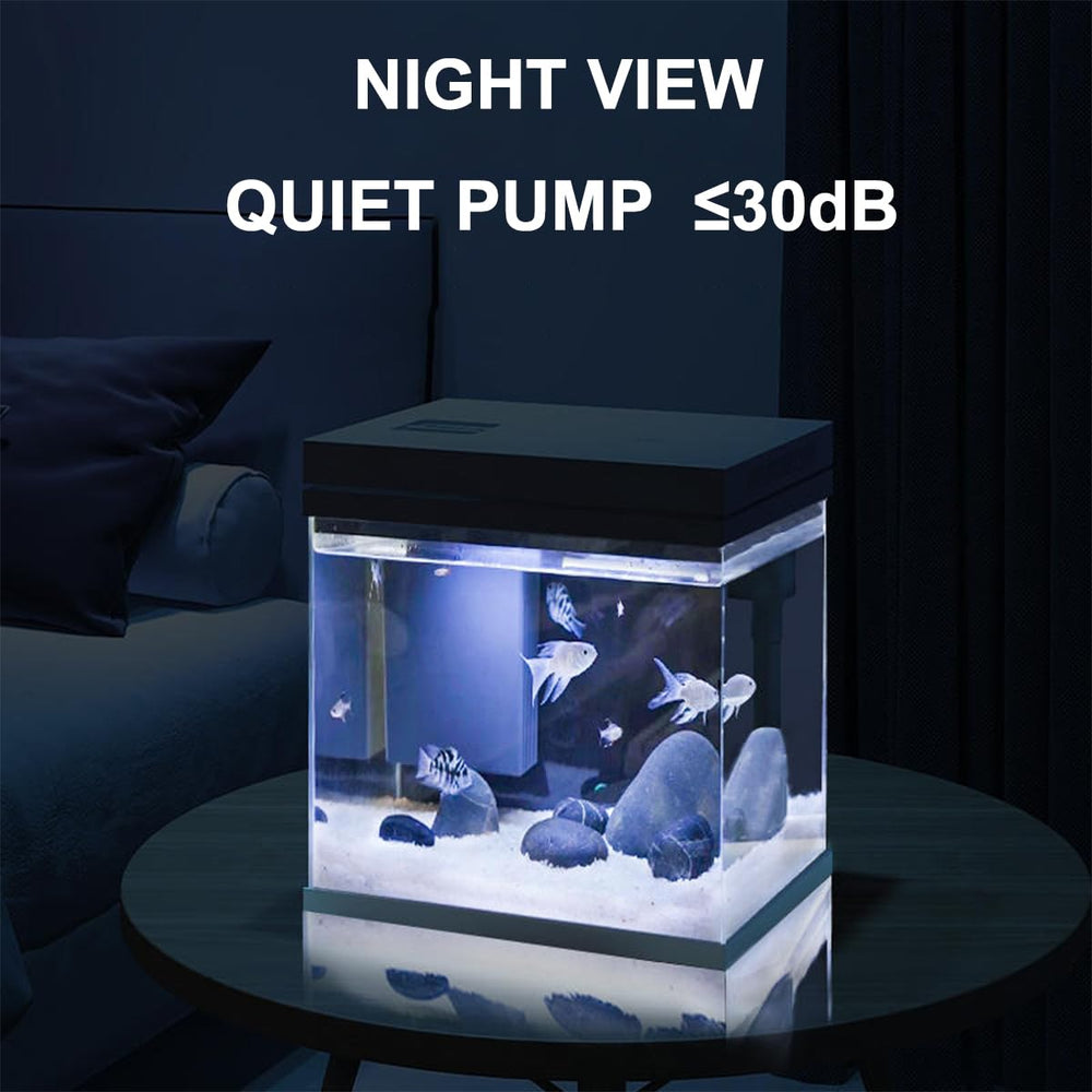 Craftsboys 4gal fish tank rimless design offers unobstructed viewing.