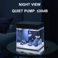 Craftsboys 4gal fish tank rimless design offers unobstructed viewing.
