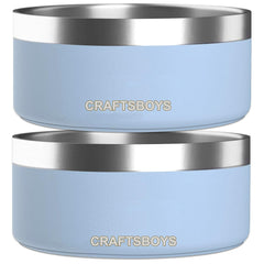Craftsboys stainless steel dog bowl close-up shows rust-free durability for easy cleaning.