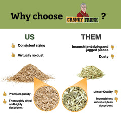 Cranky Frank Hemp odor-control feature helps keep the coop smelling fresh.