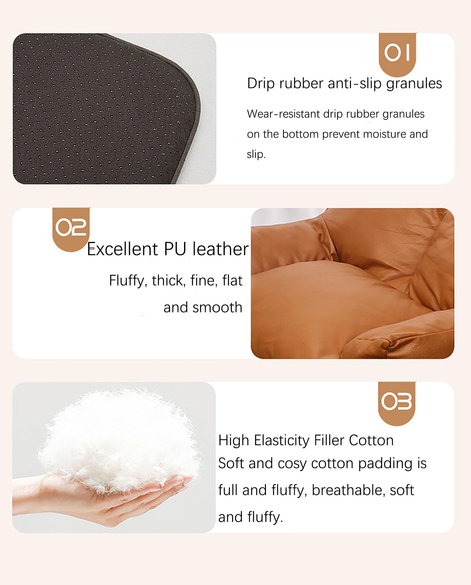 Craoopii Pet Sofa Bed anti-slip bottom keeps the bed steady.