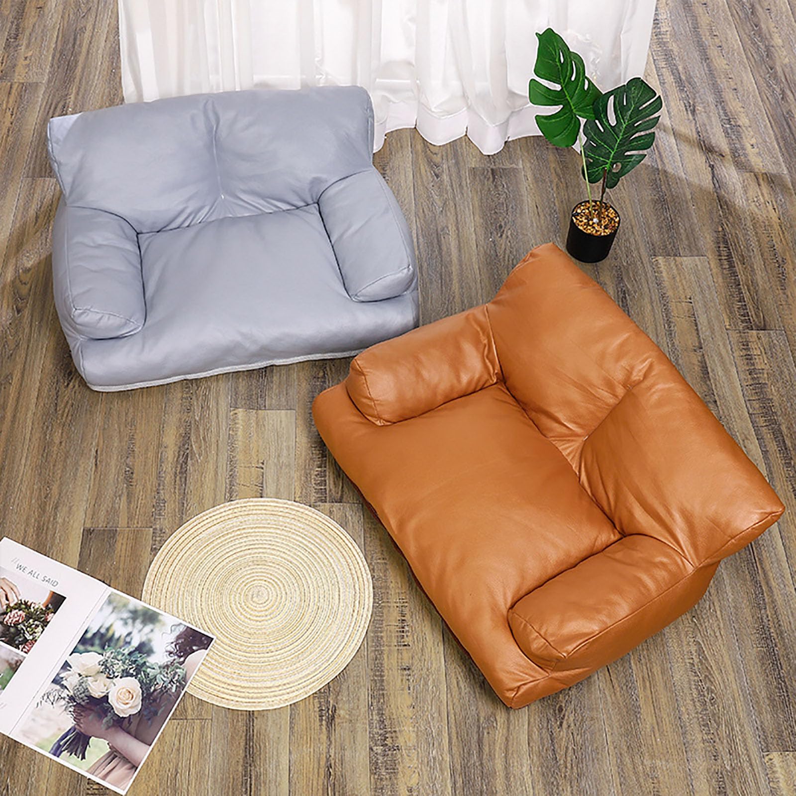 Craoopii Pet Sofa Bed base cushion provides soft support for comfort.