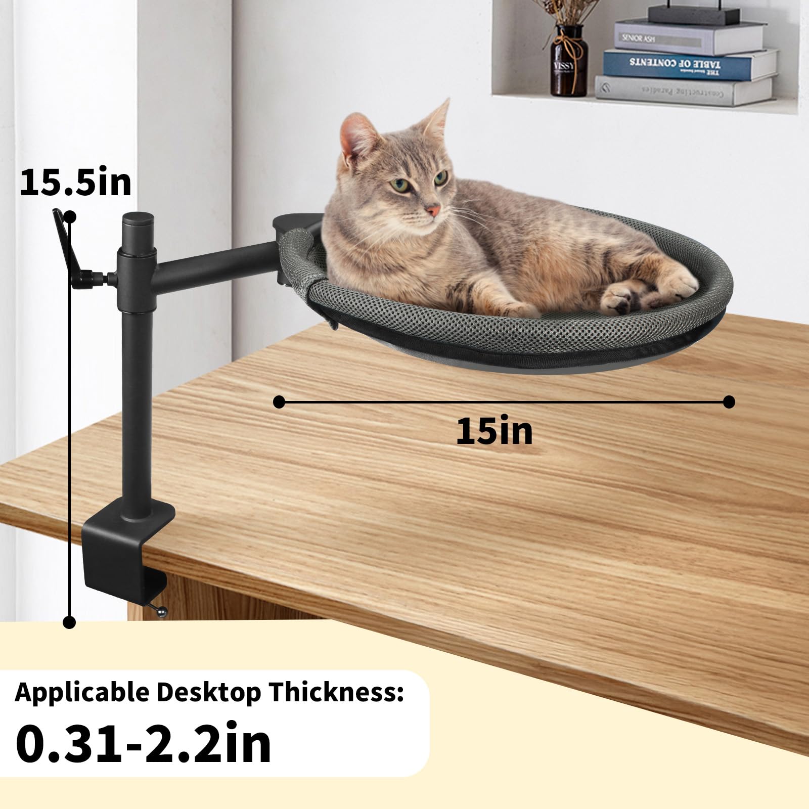 Crazydeer Cat Desk Bed carbon steel frame provides lasting durability