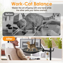 Crazydeer Cat Desk Bed height adjustable allows eye-level cat viewing and interaction