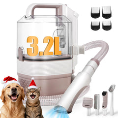 Crazydeer dog grooming vacuum showing 12000Pa suction for powerful fur pickup