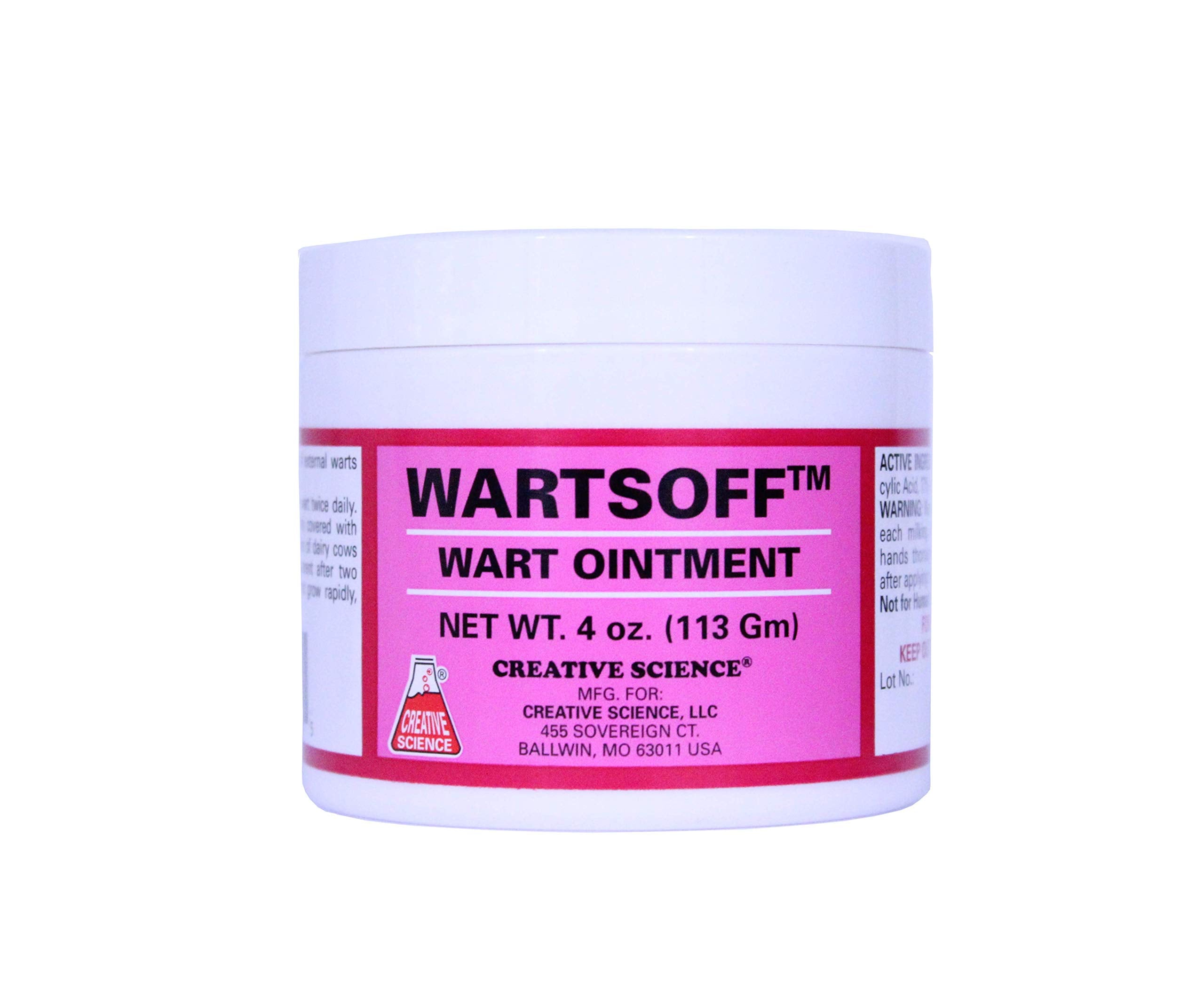 Creative Science Warts Off 4oz bottle closeup for easy at-home wart treatment.