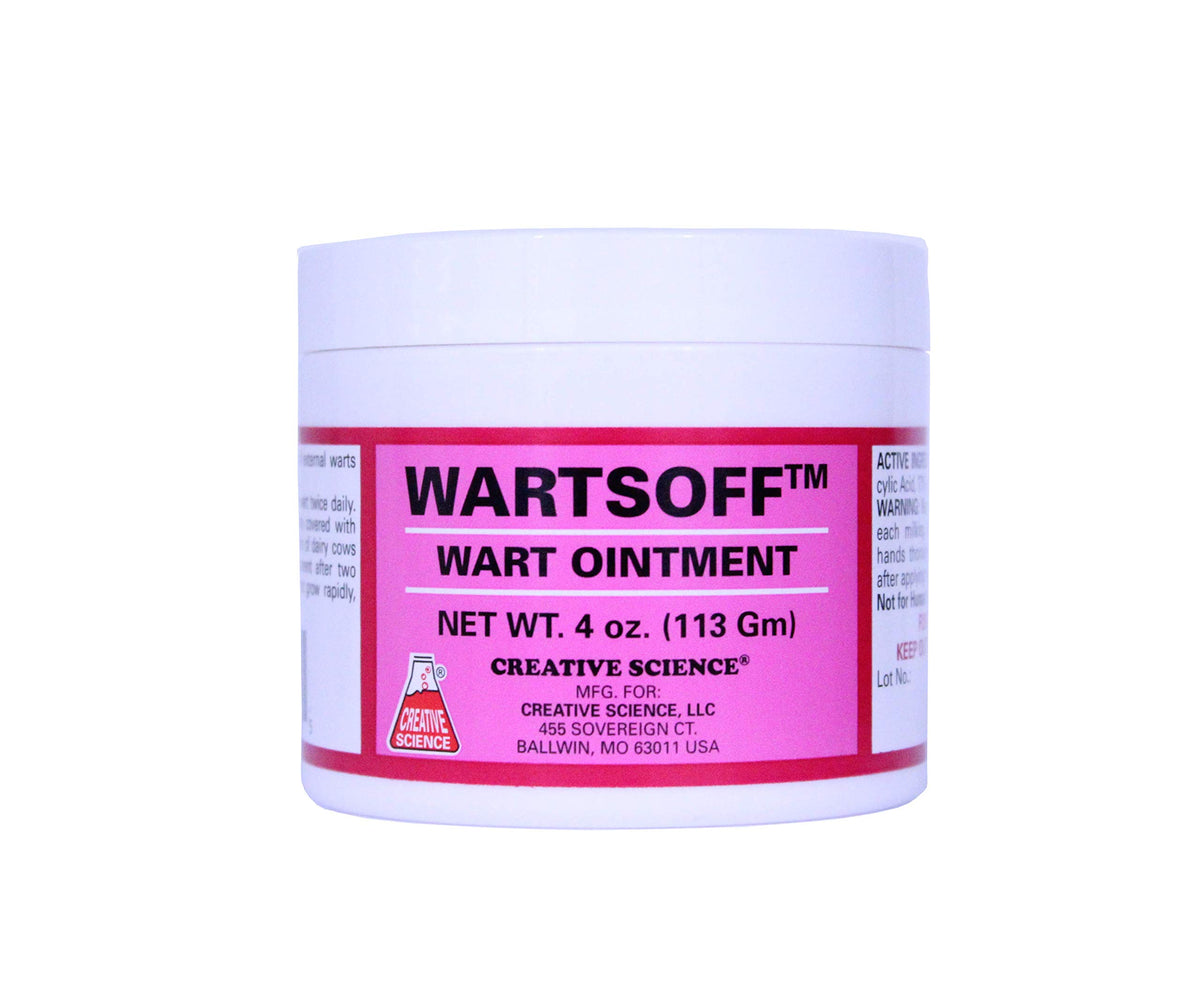 Creative Science Warts Off 4oz bottle closeup for easy at-home wart treatment.