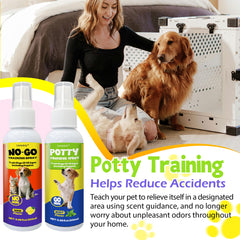 Creimpdoty no-go spray application on pads demonstrates reducing mistakes during potty training.