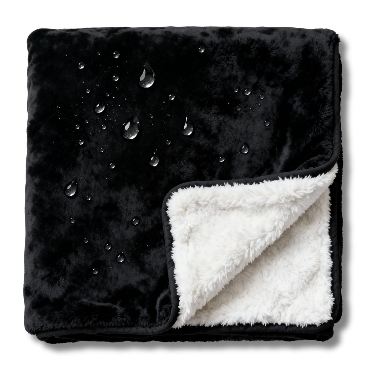 CREW FLX bed blanket demonstrates waterproof protection for spills during sleep.