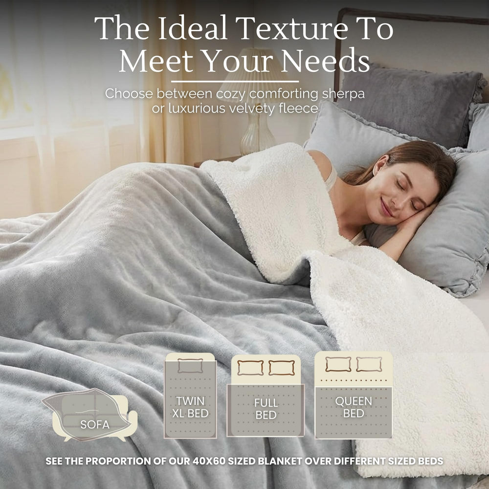 CREW FLX waterproof blanket on a gray sofa spread to shield upholstery from spills