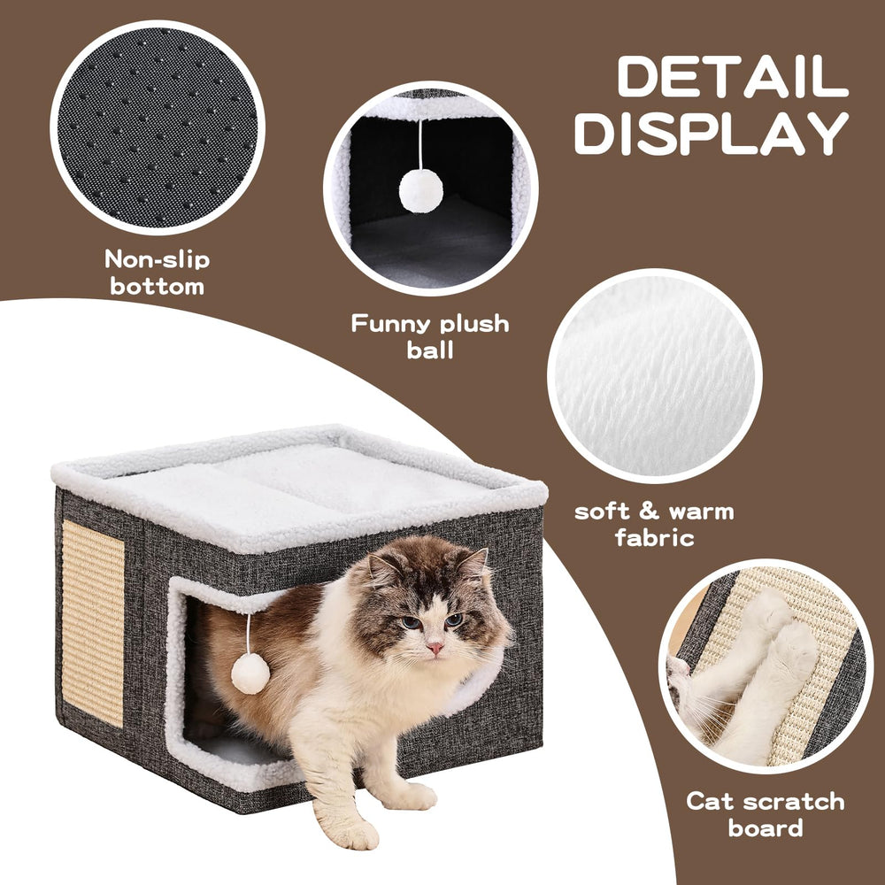 Crispedia cat bed hideaway condo invites kittens to observe from a cozy private nook.