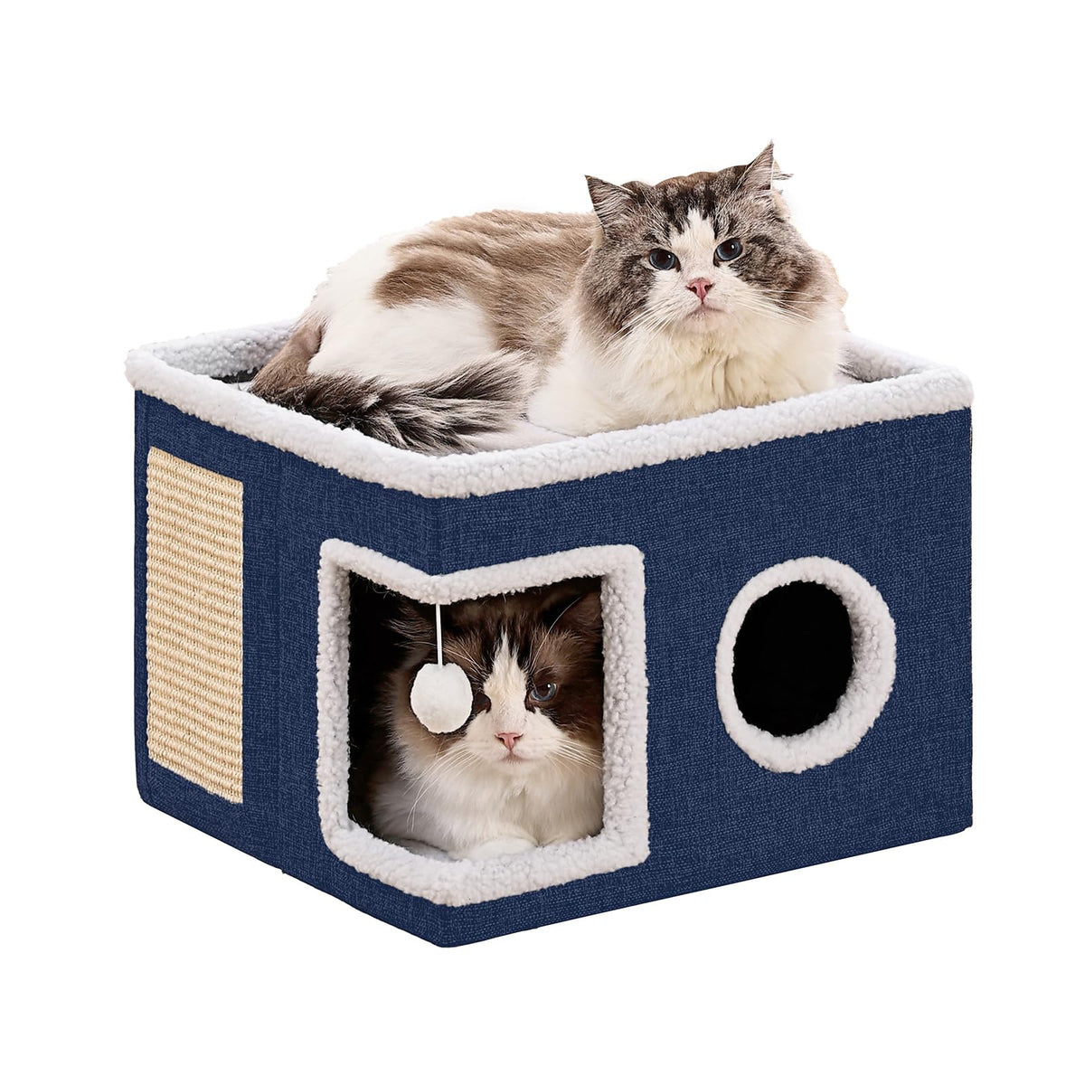Crispedia cat bed large indoor cave in blue provides a secure retreat for calm cats