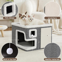 Crispedia Cat Houses scratch-pad-ball image highlights built-in scratching and playful enrichment