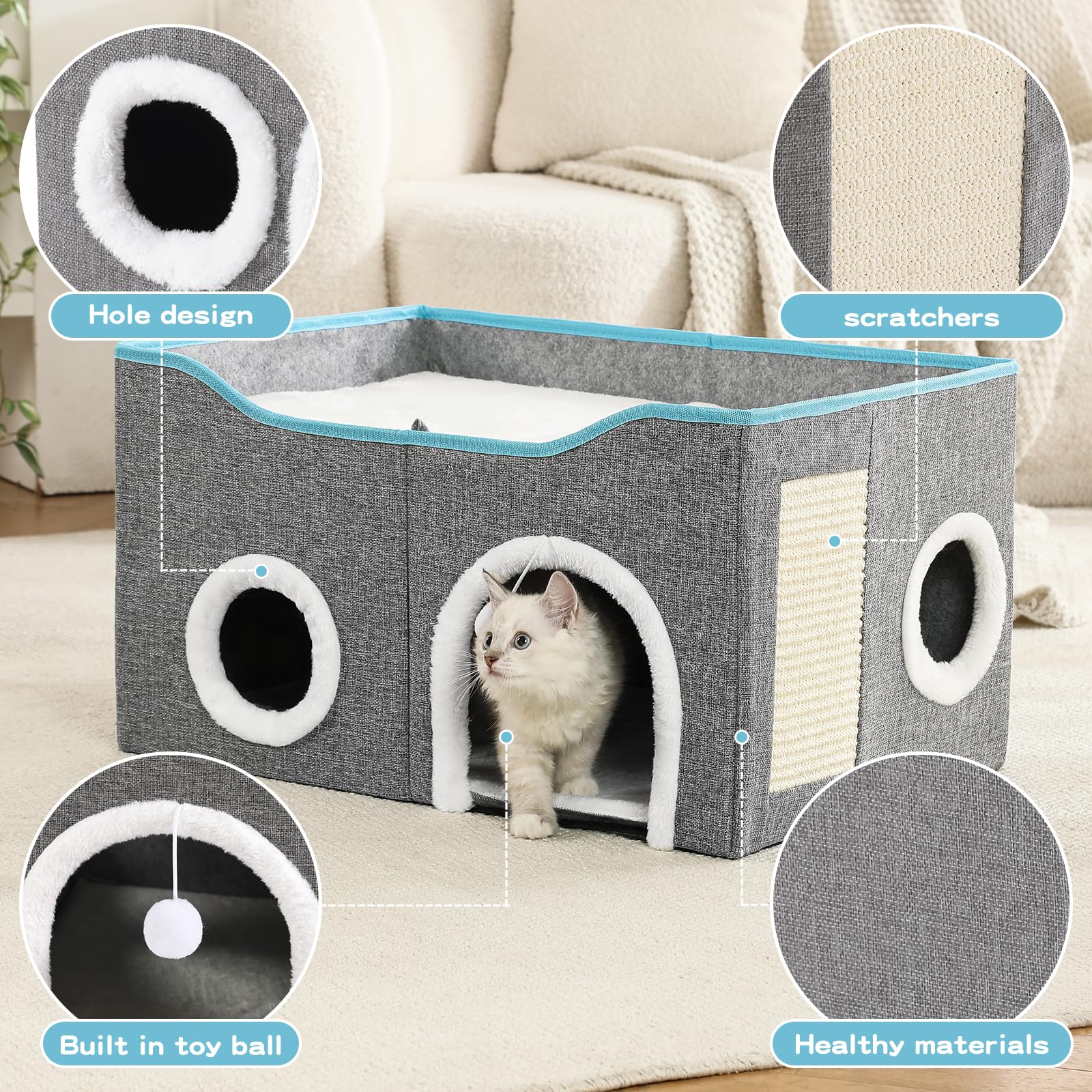 Crispedia large cat bed scratching pad to protect furniture