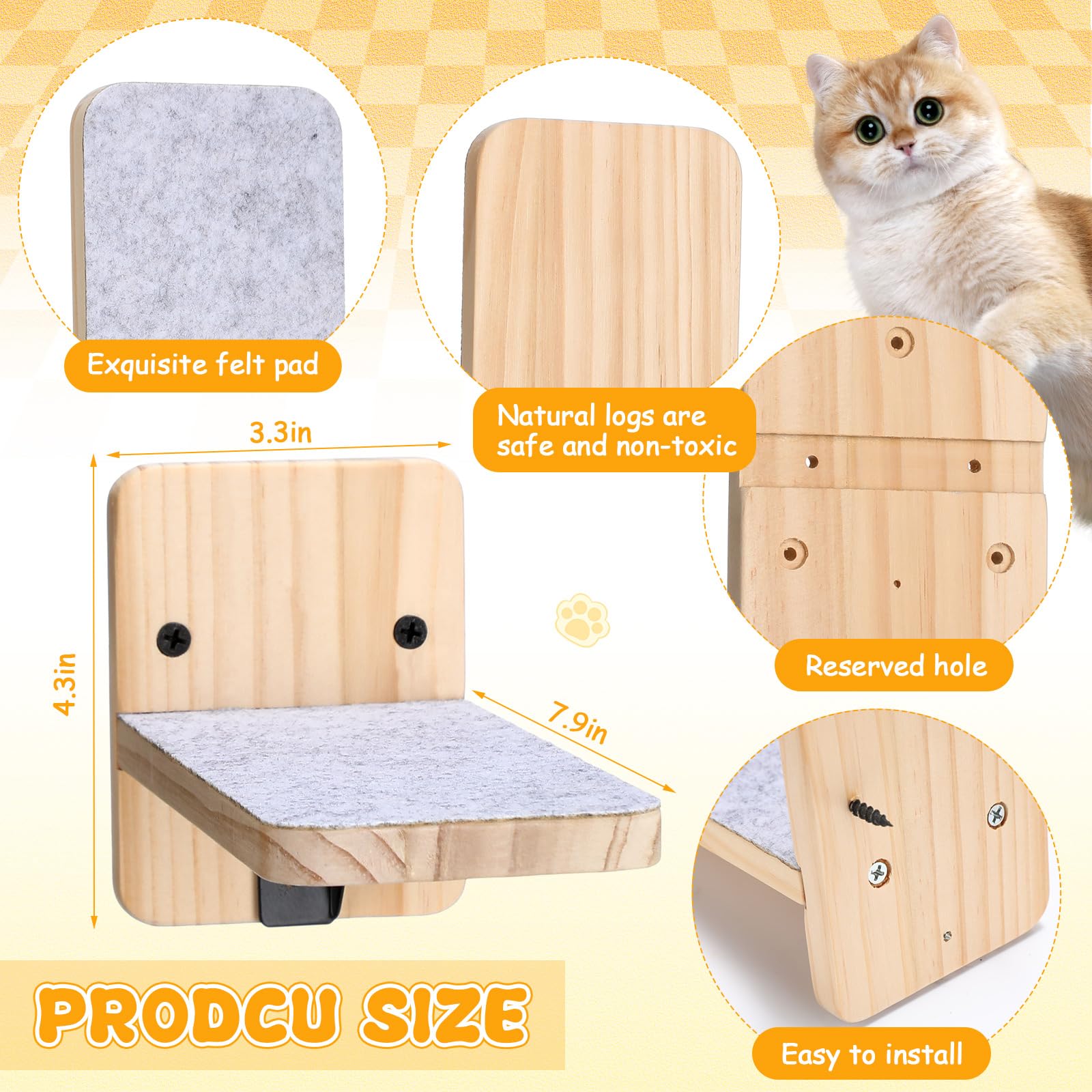 CroBlissful cat wall steps arranged in various angles promoting exploration and exercise