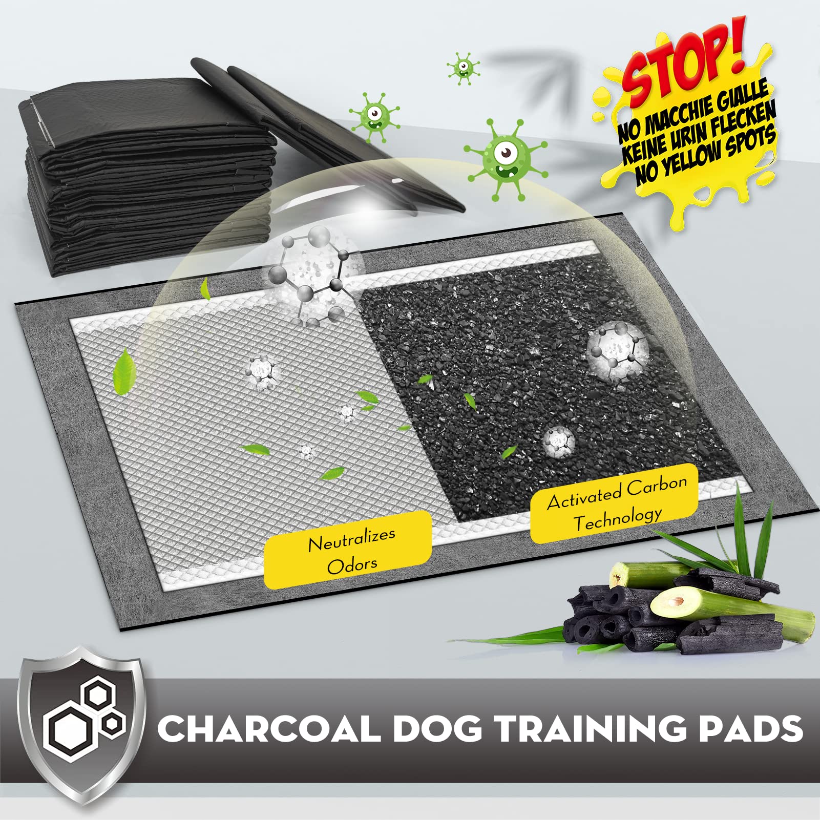Croci odor-control layer close-up highlighting activated carbon odor neutralization.