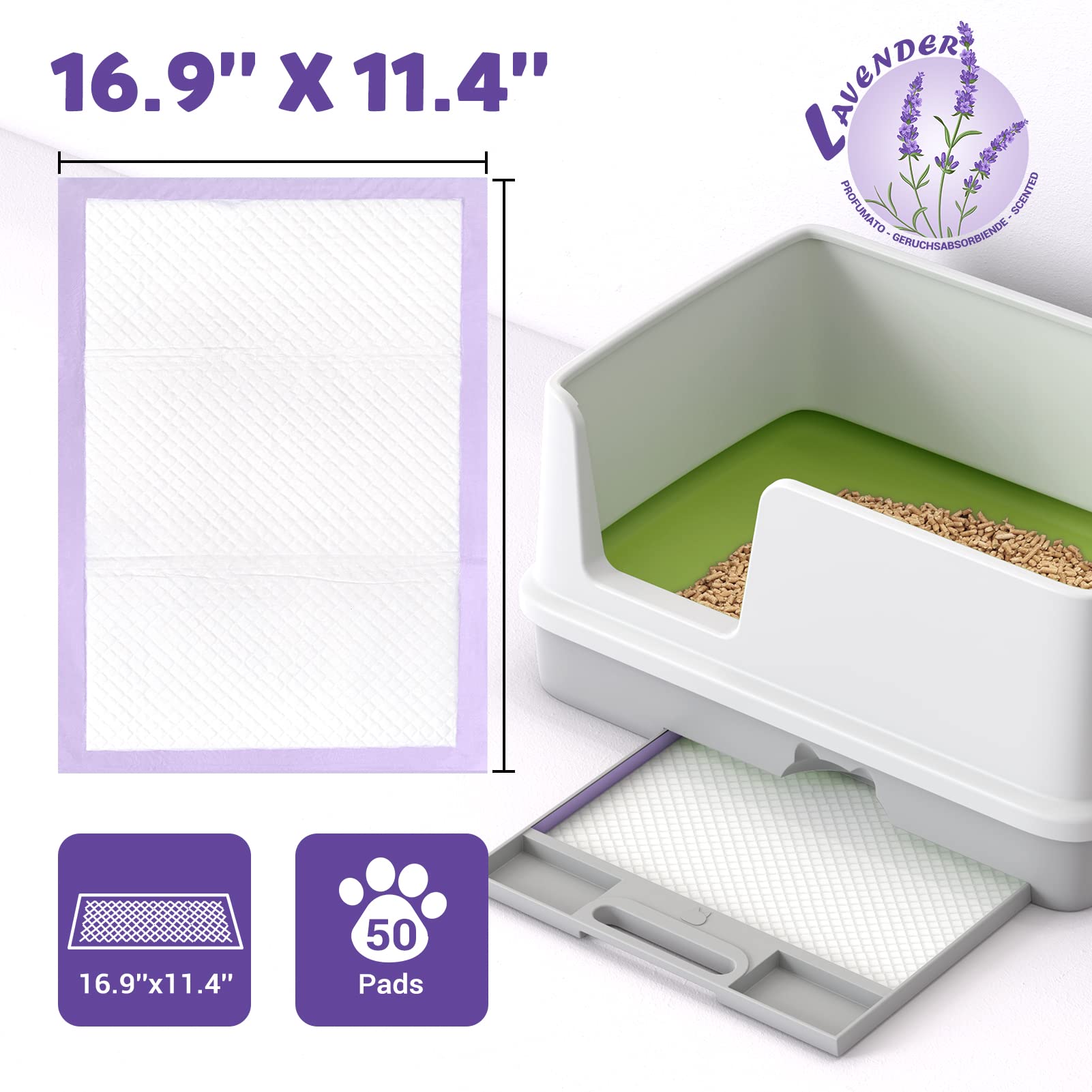 Croci cat pads lavender scent for fresher litter area.