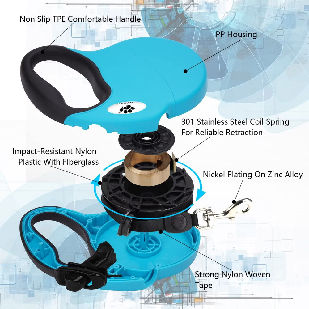 CROWN PAWS reflective nylon tape highlights durability and visibility for night walks.