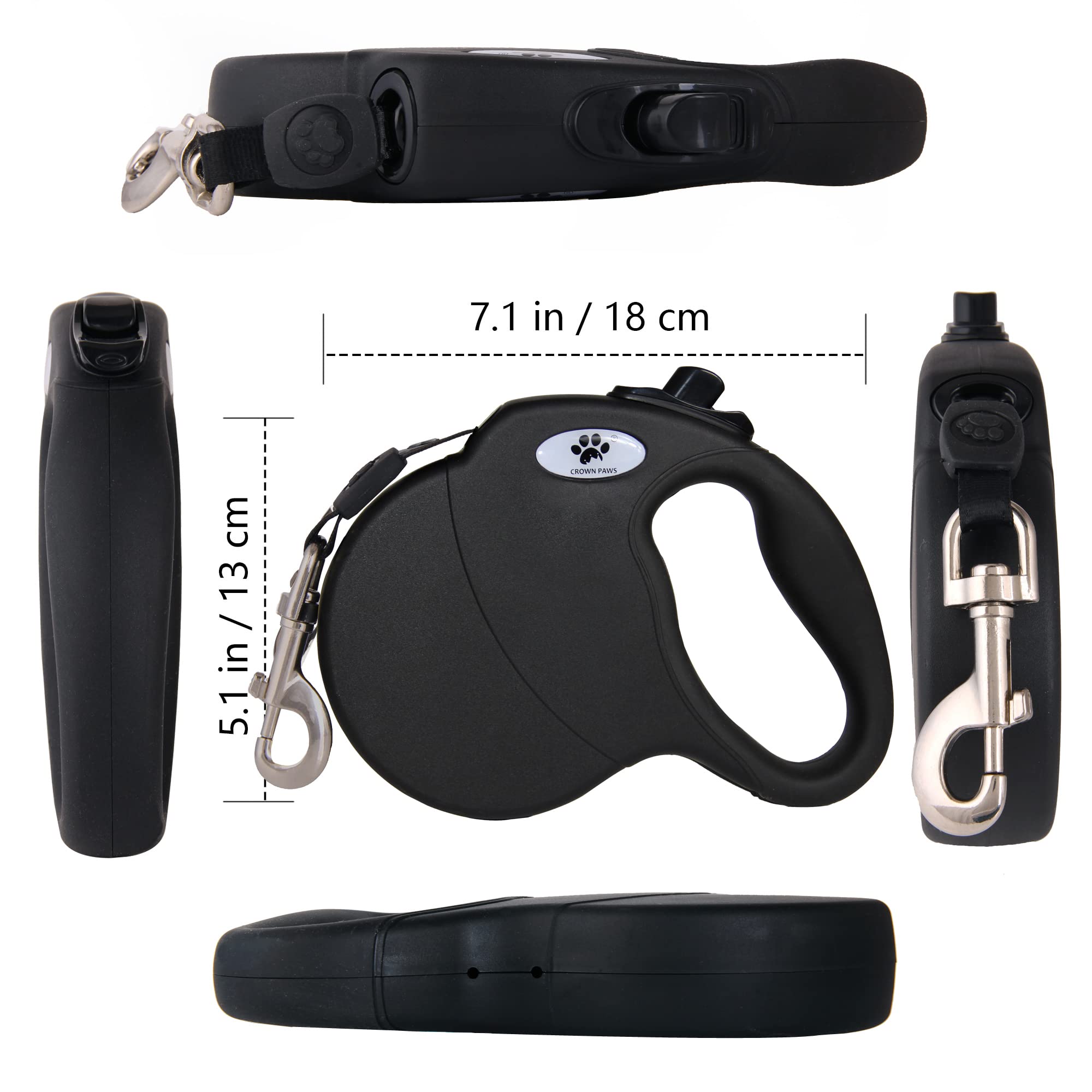 CROWN PAWS rustproof swivel hook allows 360-degree rotation without twisting.