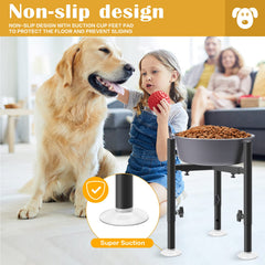 CSD elevated dog bowl stand shows adjustable heights for growing pets and comfortable feeding