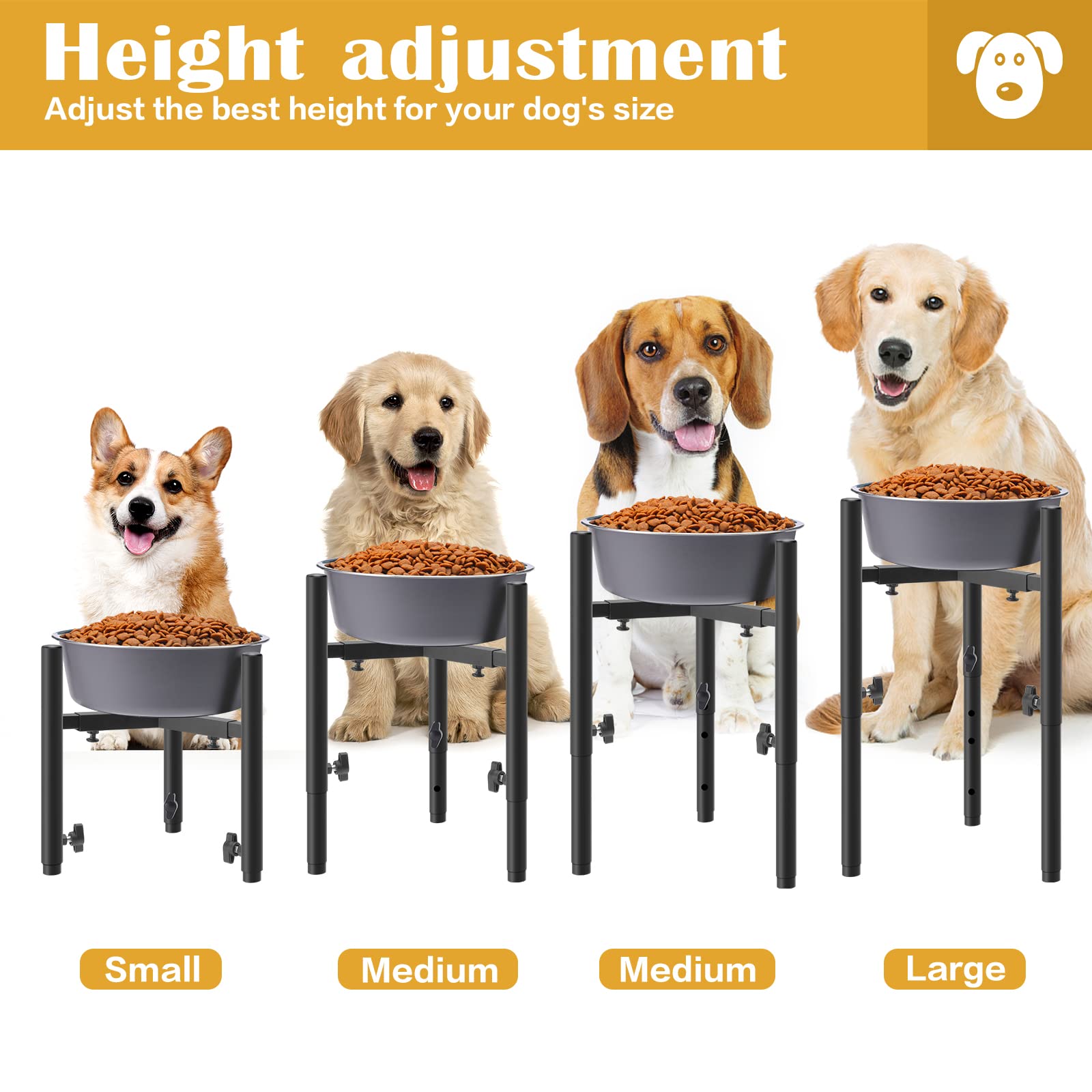 CSD elevated dog bowl stand floor protection with suction pads on smooth surfaces