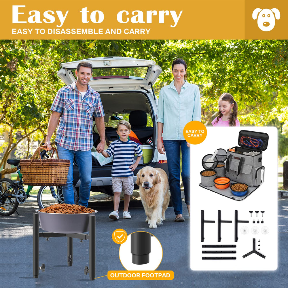 CSD elevated dog bowl stand suitable for outdoor use with durable materials