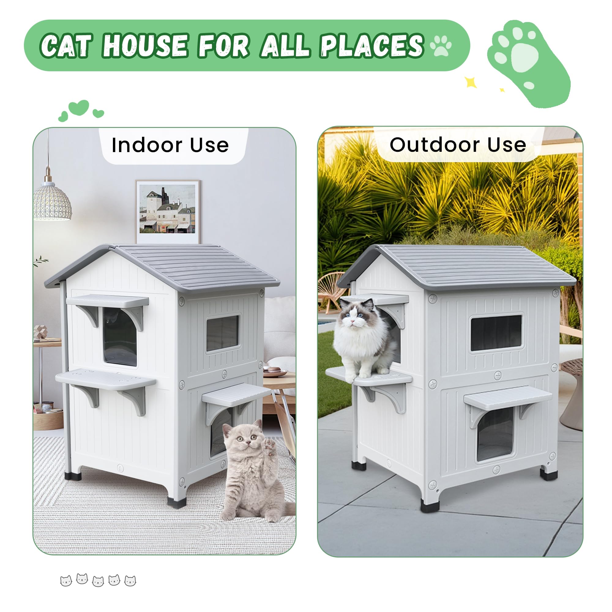 CSQOO easy-assembly cat house includes screws for quick setup.