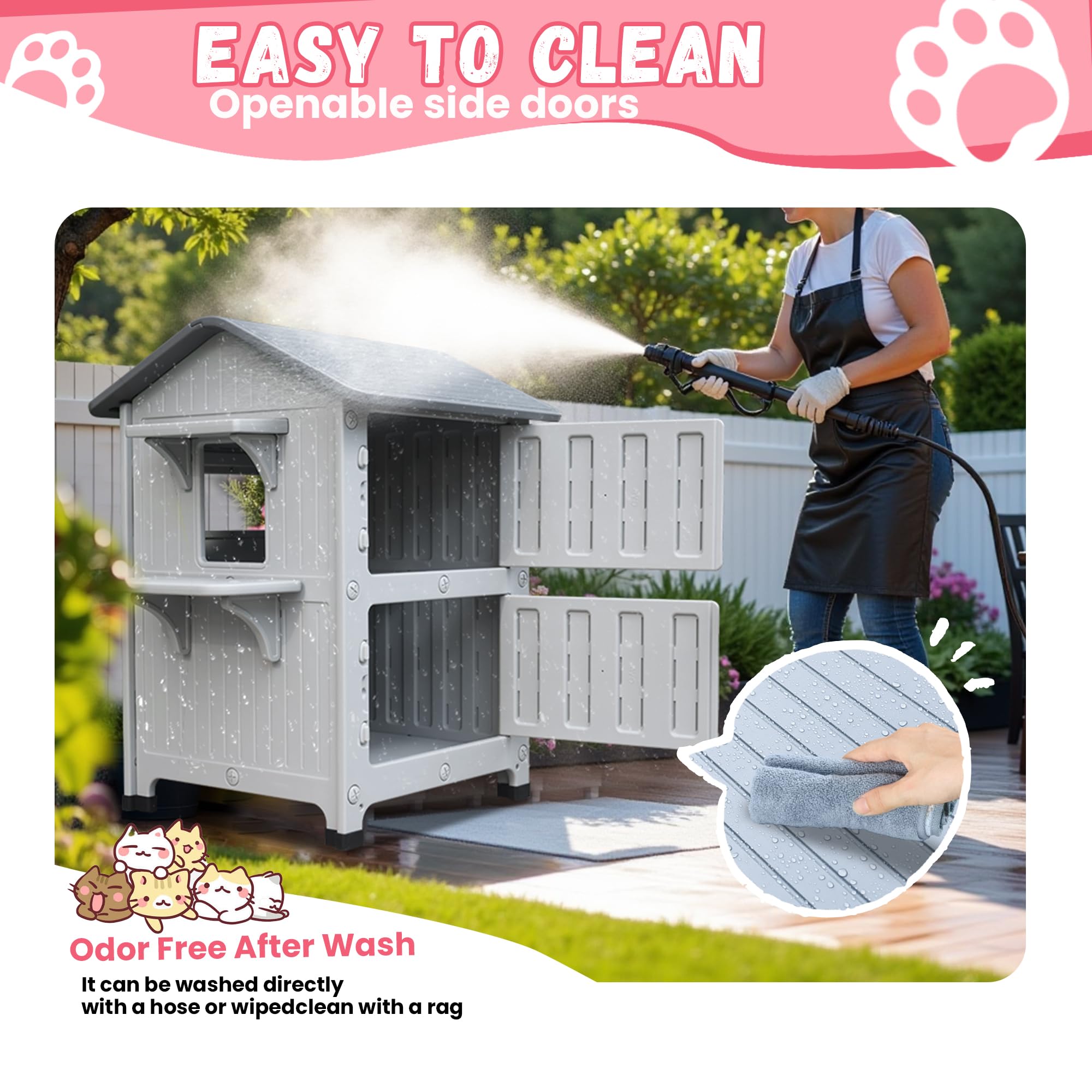 CSQOO cat house ideal for 1-2 cats or small pets like rabbits.