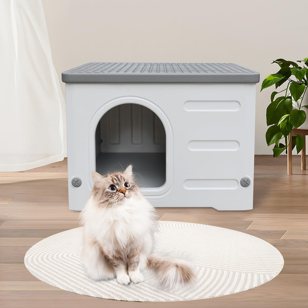 CSQOO plastic cat house detachable-cleaning design simplifies quick maintenance