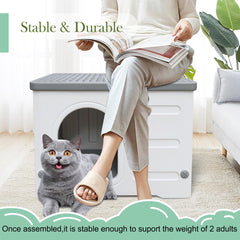 CSQOO plastic cat house waterproof exterior keeps contents dry during showers