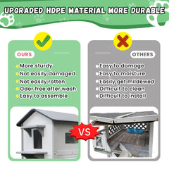 CSQOO waterproof plastic roof keeps cats dry in rain and snow.