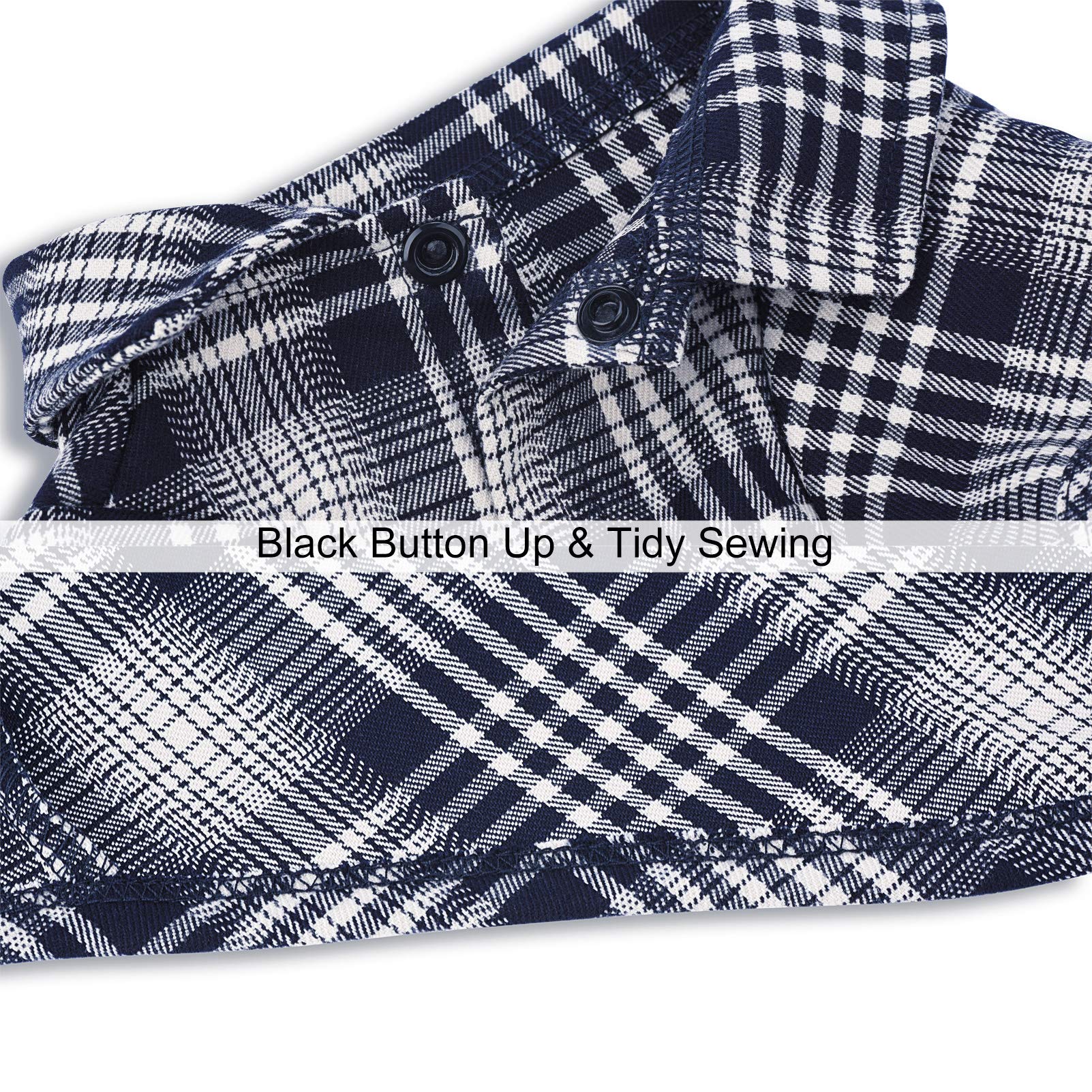 CtilFelix dog shirt plaid blue soft cotton fabric close-up texture for breathable wear