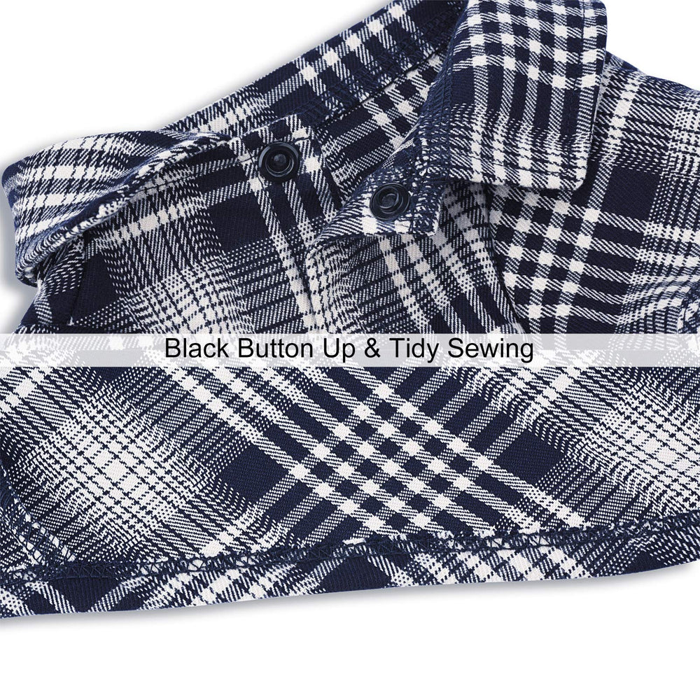 CtilFelix dog shirt plaid blue soft cotton fabric close-up texture for breathable wear